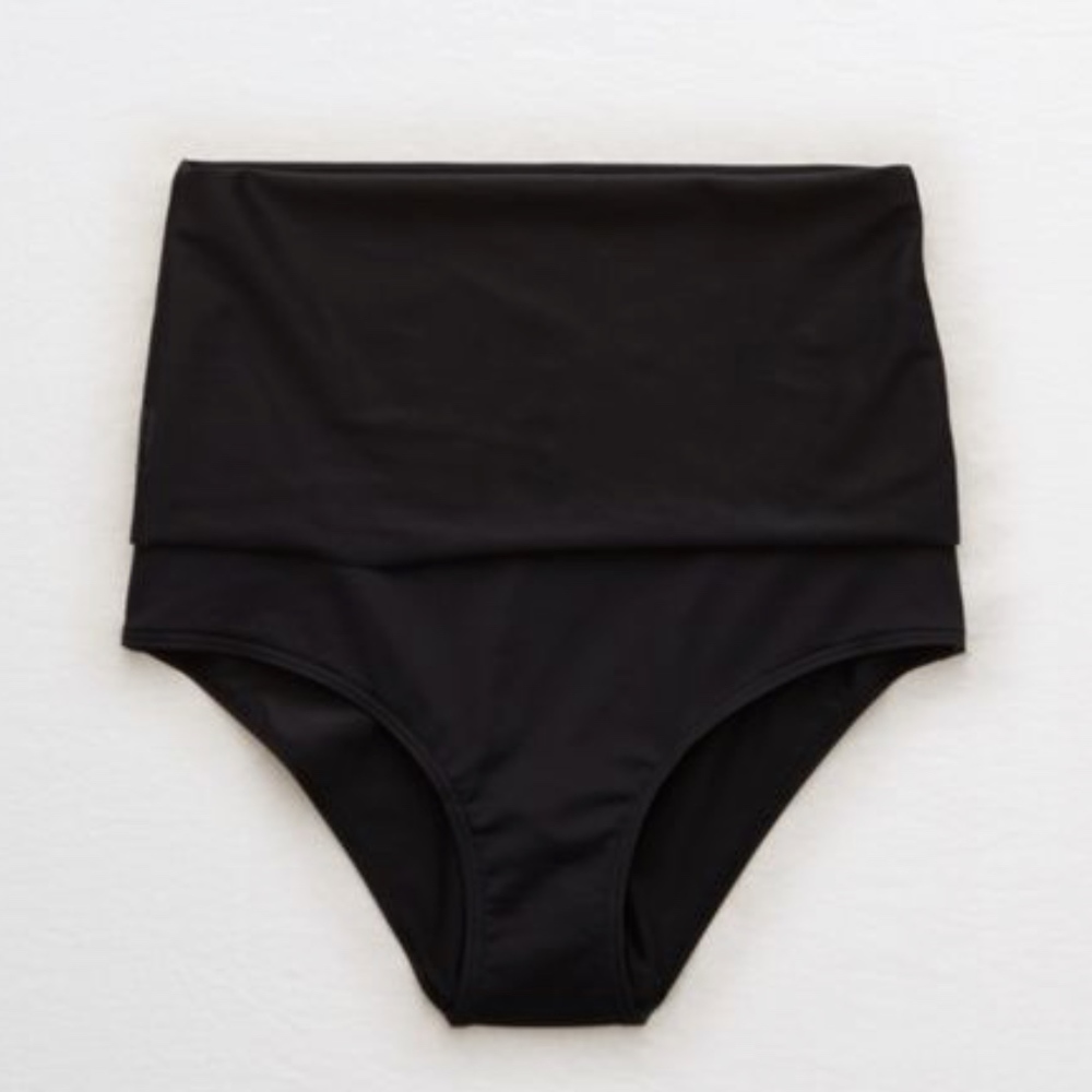 Aerie black fold over high waisted bottom
